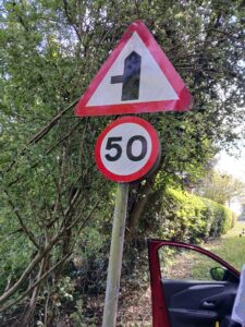 Clean 50MPH Road sign / Junction Sign